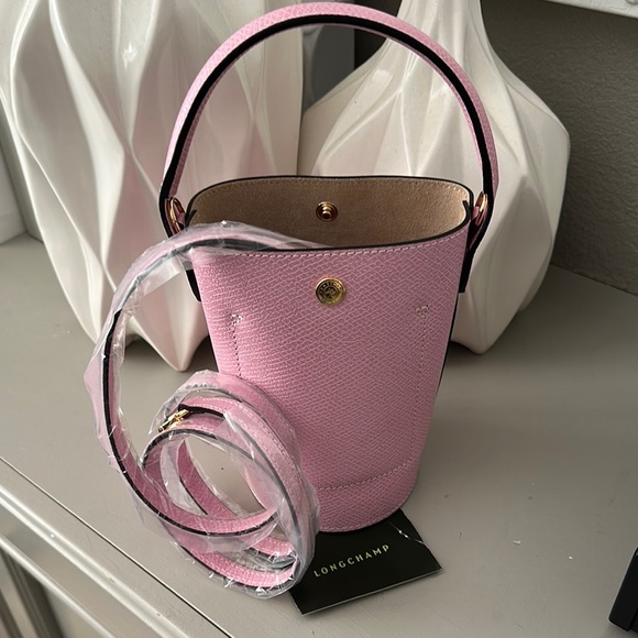 Longchamp Handbags - Longchamp Pink Mini Bag with Bucket Shape and Gold Hardware